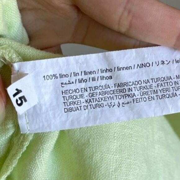 Zara Women's Linen Crop Shirt in Pale Lime Green Size XS - Picture 5 of 5